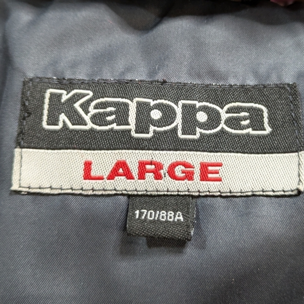 Kappa black goose down filled mid length winter hooded puffer coat L - Picture 14 of 16
